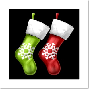 Socks On Fireplace Stockings On Chimney Christmas Posters and Art